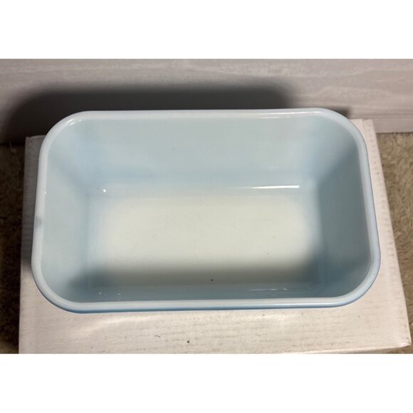 Vintage Pyrex Turquoise Blue & White 503-B Refrigerator Dish - Picture 8 of 11